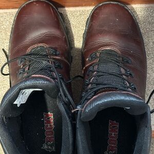Rocky Men's Dark Burgundy Leather Work Boots